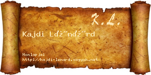 Kajdi Lénárd névjegykártya